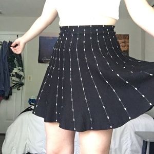 Black Embroidered Miniskirt